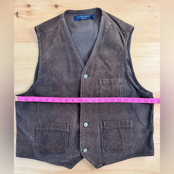 Vintage Men’s Club Monaco Corduroy Timeless Tailored 3 Pocket 4 Button Vest - Picture 8 of 10